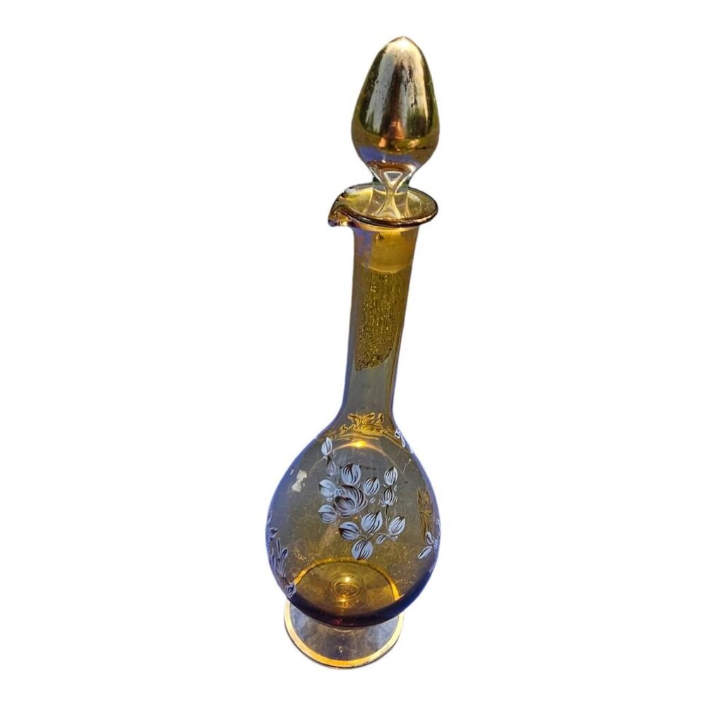 VTG Moser Style Art Glass Czechia Decanter